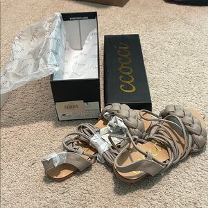 CCOCCI Braided Strap Sandals in Taupe